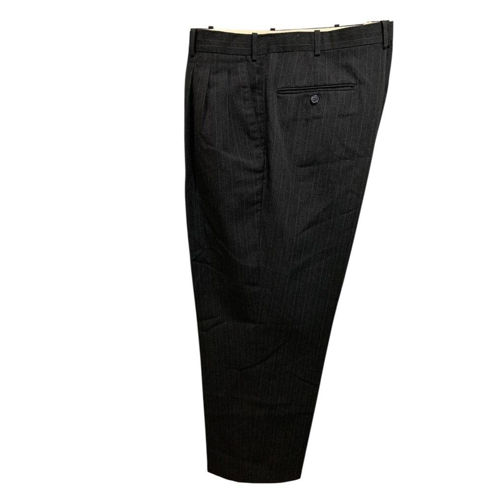 42R Vanetti Mens Black Pinstripe Suit Dress Pants 30 Inch Inseam